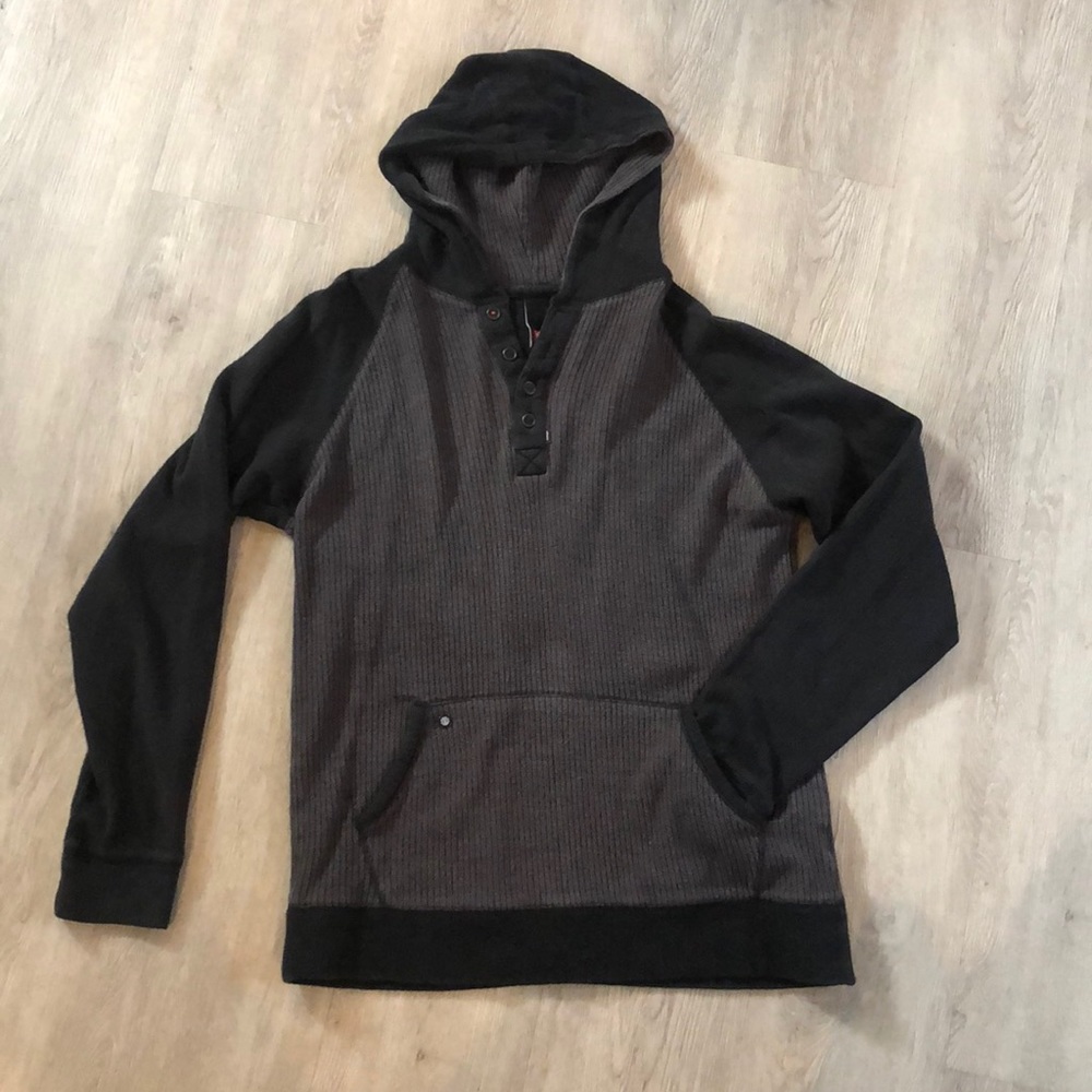 Element Black/Grey Henley Pullover Hoodie - Medium